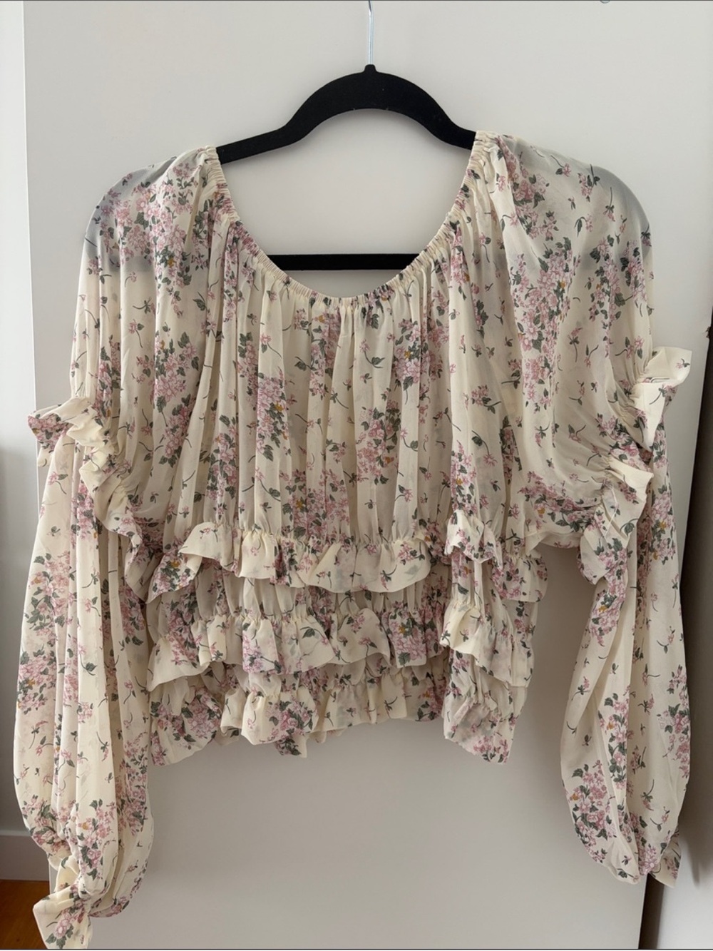 Lulus Floral Print Ruffled Long Sleeve Top - Picture 4 of 9
